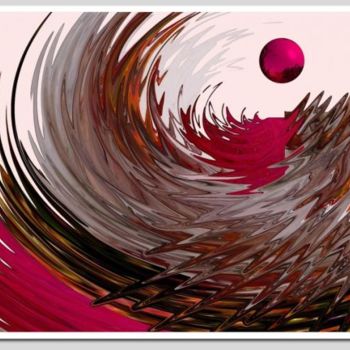 Digitale Kunst mit dem Titel "Red Meteor" von Karim Bouchnak, Original-Kunstwerk, Digitale Malerei