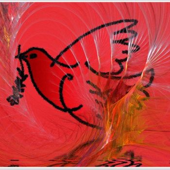 Arte digitale intitolato "Flight of peace" da Karim Bouchnak, Opera d'arte originale, Pittura digitale