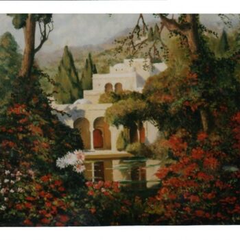 Painting titled "Villa mauresque Alg…" by Abdelkrim Hamri, Original Artwork
