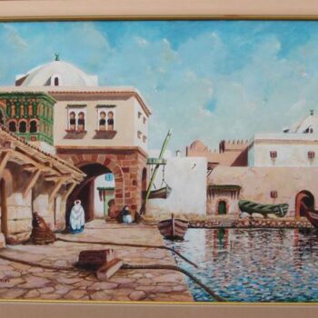 Peinture intitulée "Hotel de la marine(…" par Abdelkrim Hamri, Œuvre d'art originale