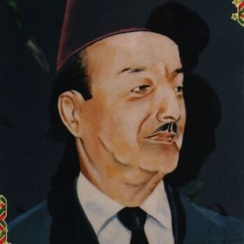Malerei mit dem Titel "Le maitre de la mus…" von Abdelkrim Hamri, Original-Kunstwerk