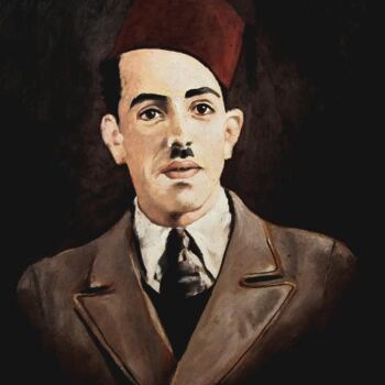 Peinture intitulée "Mon père" par Abdelkrim Hamri, Œuvre d'art originale, Huile