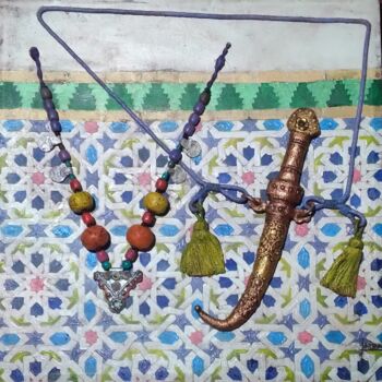 Collages intitulée "moroccan jewel" par Abdellah Bougma, Œuvre d'art originale, Collages