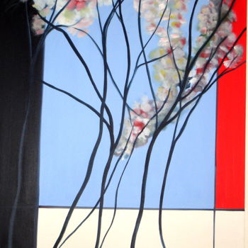绘画 标题为“japonaise” 由Abdellah Yousfi, 原创艺术品, 油 安装在木质担架架上