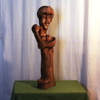 Sculpture titled "Graziella" by Abdellouahab Selka, Original Artwork, Wood