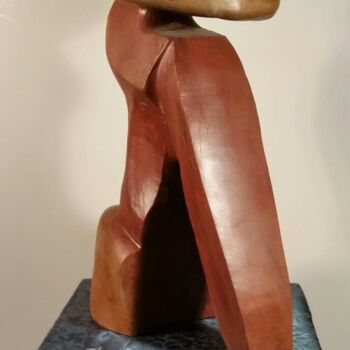 Sculpture intitulée "Regrets" par Abdellouahab Selka, Œuvre d'art originale, Bois