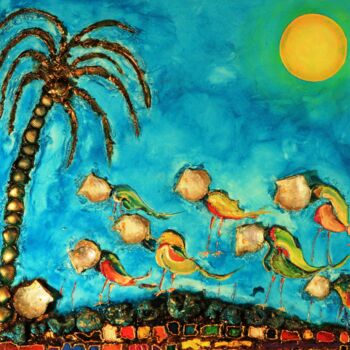 "L'île des oiseaux (…" başlıklı Tablo Abdellouahab Selka tarafından, Orijinal sanat, Petrol