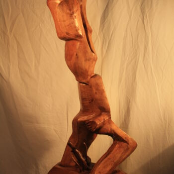 Sculpture titled "le penseur" by Abdellouahab Selka, Original Artwork, Wood
