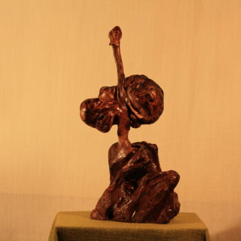 Sculpture titled "L'AUTRUCHE" by Abdellouahab Selka, Original Artwork, Wood