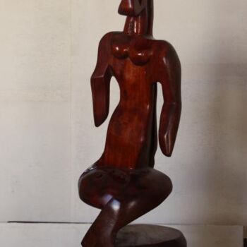 Sculpture titled "LA FEMME TOUAREG." by Abdellouahab Selka, Original Artwork, Wood