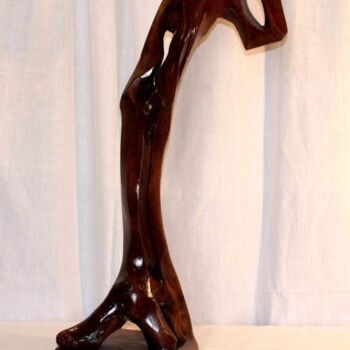 Skulptur mit dem Titel "PENSEE" von Abdellouahab Selka, Original-Kunstwerk, Holz