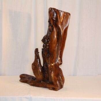 Sculpture titled "crocodiles" by Abdellouahab Selka, Original Artwork, Wood