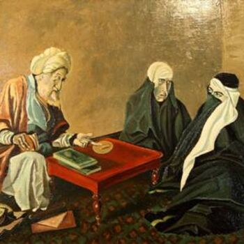 Painting titled "Le Taleb" by Abdellouahab Selka, Original Artwork, Oil