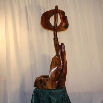 Sculpture intitulée "contemplation-2-201…" par Abdellouahab Selka, Œuvre d'art originale, Bois