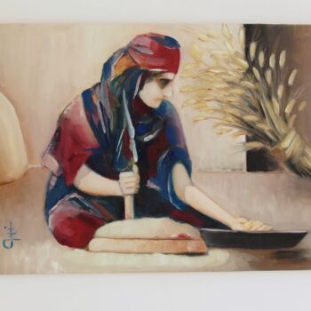 Painting titled "Ariadna" by Abdelmouhaimen Taoujouti (Art et peinture Tunisia), Original Artwork, Oil Mounted on Wood Stret…