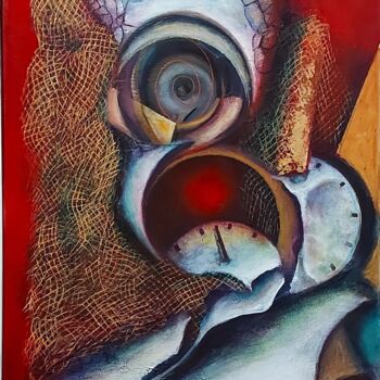 Painting titled "un temps farouche" by Abdelouahed Ghanemi, Original Artwork, Acrylic