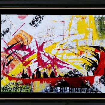 Painting titled "Escapade" by Abdelouahed Ziani, Original Artwork, Acrylic Mounted on Wood Stretcher frame