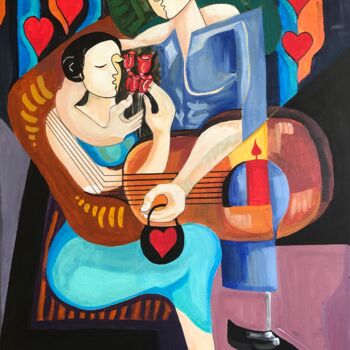 Painting titled "Valentine"s day (1)" by Abdelrahman Shamieh, Original Artwork, Acrylic