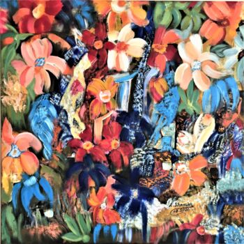 Pittura intitolato "Flowers" da Abdelrahman Shamieh, Opera d'arte originale, Acrilico