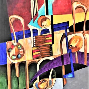 Schilderij getiteld "Rest of Painters" door Abdelrahman Shamieh, Origineel Kunstwerk, Acryl