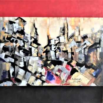 Картина под названием "Ruins of war" - Abdelrahman Shamieh, Подлинное произведение искусства, Акрил