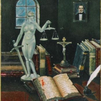 Painting titled "JUSTICIA EN MARMOL" by Abdenago, Original Artwork