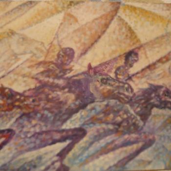 Pintura intitulada "LOS LANCEROS DE RON…" por Abdenago, Obras de arte originais