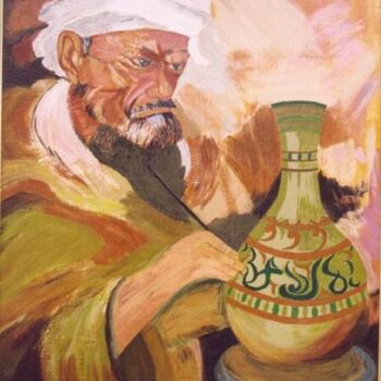 Malerei mit dem Titel "le Potier de Safi (…" von Abderrahim El Moujaouid, Original-Kunstwerk, Acryl Auf Keilrahmen aus Holz…