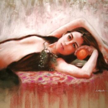 Painting titled "Détente" by Abderrahmane Latrache, Original Artwork, Oil