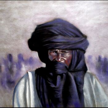 Peinture intitulée "Chef touareg" par Abderrahmane Latrache, Œuvre d'art originale