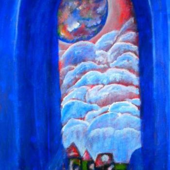Schilderij getiteld "La dernière porte" door Rachida Abdrebbi, Origineel Kunstwerk