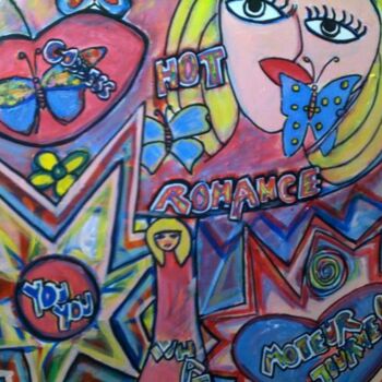Peinture intitulée "Hot romance" par Abeior Djerat, Œuvre d'art originale