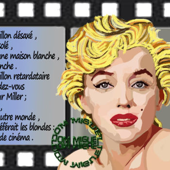 Digitale Kunst getiteld "Marilyn Monroe" door Abelard, Origineel Kunstwerk, Digitaal Schilderwerk