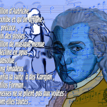 Arts numériques intitulée "Wolfgang Amadeus Mo…" par Abelard, Œuvre d'art originale, Peinture numérique