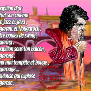 Digital Arts titled "Claude Nougaro" by Abelard, Original Artwork, Digital Painting