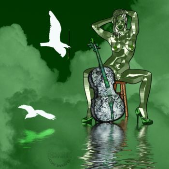 Arte digital titulada "Green Please" por Abelard, Obra de arte original, Pintura Digital