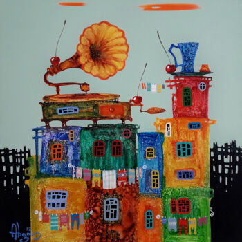 Malarstwo zatytułowany „Childhood dreams-61” autorstwa Abgar Khachatryan, Oryginalna praca, Olej Zamontowany na Drewniana ra…