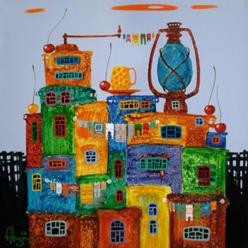 Ζωγραφική με τίτλο "Childhood dreams-62" από Abgar Khachatryan, Αυθεντικά έργα τέχνης, Λάδι Τοποθετήθηκε στο Ξύλινο φορείο σ…