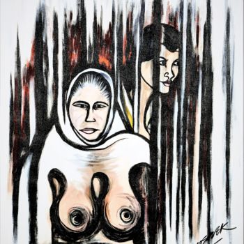 Painting titled "Women Exploitation" by Abhishek Chauhan, Original Artwork, Acrylic