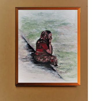 Painting titled "Lost my book" by Abhishek Chauhan, Original Artwork, Acrylic