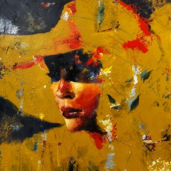 Pintura intitulada "Yellow melancholy" por Abhishek Deheriya, Obras de arte originais, Óleo