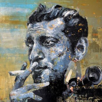 Pintura intitulada "Satyajit Ray by Abh…" por Abhishek Deheriya, Obras de arte originais, Acrílico