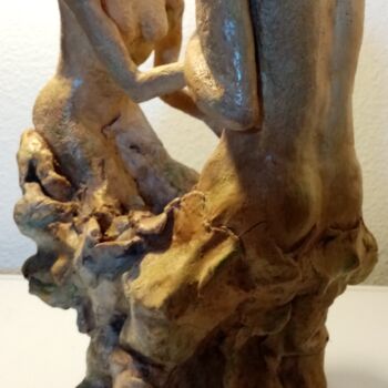 Sculpture titled "Ames jumelles" by Abi, Original Artwork, Clay