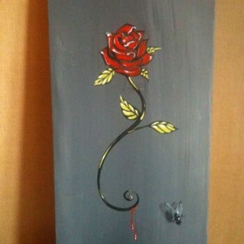 Peinture intitulée "La Rose et la Mouche" par Abigail Fanny Camus, Œuvre d'art originale
