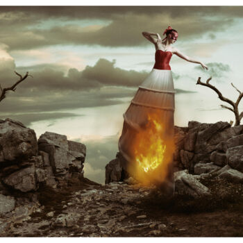 Fotografia intitulada "Dance of Fire." por Abigail Gonzalez Pina, Obras de arte originais, Fotografia Manipulada