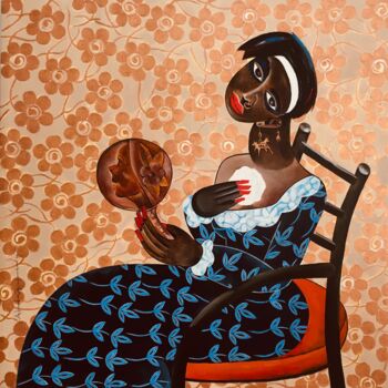 Schilderij getiteld "Olabisi  (Dating si…" door Abiodun Ogunfowodu, Origineel Kunstwerk, Acryl