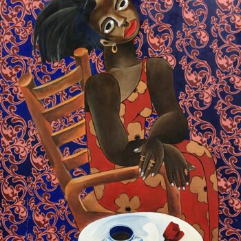 Schilderij getiteld "Teniola  (Dating si…" door Abiodun Ogunfowodu, Origineel Kunstwerk, Acryl