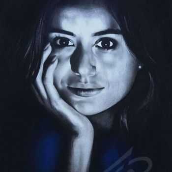 Drawing titled "The charm of spark" by Abir Rachwan, Original Artwork, Charcoal