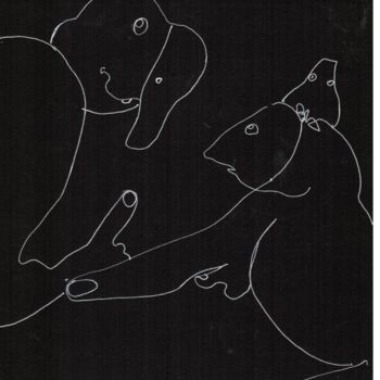 Dessin intitulée "Les Petits Secrets" par Abistre, Œuvre d'art originale, Marqueur