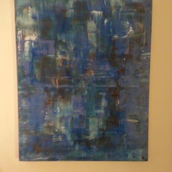 Schilderij getiteld "BLUE magic" door La, Origineel Kunstwerk, Acryl